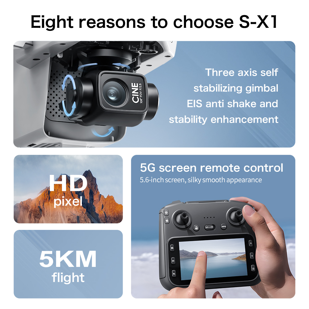 Original S-X1 Drone 8K HD Prof - Drone Photogrammetry ulasan dan harga